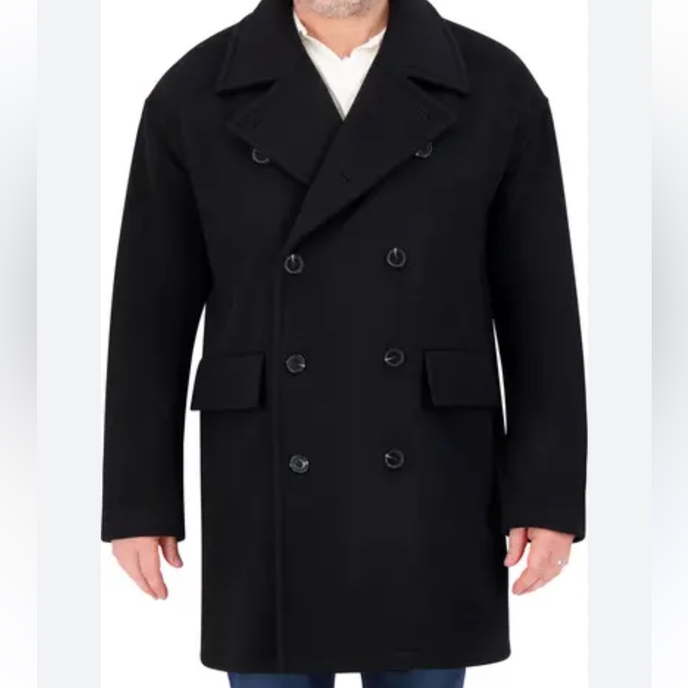 Hudson jeans NWT size S black double breasted wool‎ peacoat sold at Nordstrom